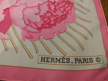 Load image into Gallery viewer, HERMES Les Pivoines Design Print Scarf Carre 90 Silk 100 Pink Retired
