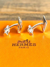 Load image into Gallery viewer, Hermes Paris Authentic H Logo Cube Cuffs Cufflinks Ag925 Silver Men&#39;s Accessory
