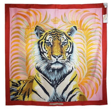 Load image into Gallery viewer, HERMES Double Face Scarf Carre 90 TIGER ROYAL Silk 100% Stole Rose Blue Border
