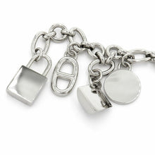 Load image into Gallery viewer, Hermes Amulette 4 Motifs Bag Charm Olga Cadena Chaine D’Ancle Silver Plated Box
