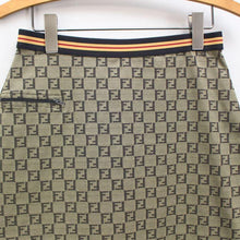 Load image into Gallery viewer, Fendi Auth. Zucca FF Logo Mania Skirt Beige Brown Nylon Blend Size 42 Italy
