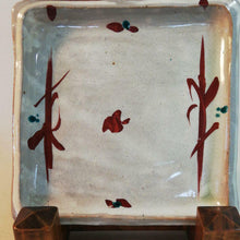 Load image into Gallery viewer, Japanese MINGEI MASHIKO WARE By TAKEO SUDO Akae Square Plate Pottery 18cm w/Box
