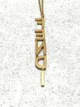 Load image into Gallery viewer, Fendi Logo Motif Chain Necklace Pendant Gold Plated GP Length 61.6cm Italy w/Box
