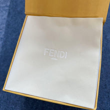 Load image into Gallery viewer, Fendi FF Bamboo Motif Hoop Earrings Pierce Gold Plated GP Charm Accessory w/Box
