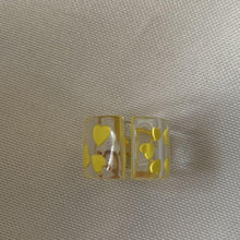 Load image into Gallery viewer, CHRISTIAN DIOR Authentic Logo Heart Clear Yellow Acrylic Finger Ring Accessory
