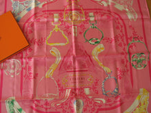 Load image into Gallery viewer, Hermes Paris Carre 90 Silk 100% Scarf Stole Etriers Remix Pink Accessory w/Box
