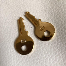 Load image into Gallery viewer, Christian Dior Logo Cadena Padlock &amp; Key Gold Plated Brass Pendant Top Charm

