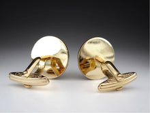 Load image into Gallery viewer, Christian Dior Vintage Circle Logo Cufflinks Set Gold Plated GP Men&#39;s Accessory
