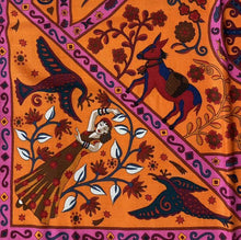 Load image into Gallery viewer, HERMES Carre 140 Cashmere Silk Stole Shawl Peuple Du Vent Orange Multicolor
