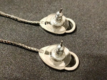 Load image into Gallery viewer, Christian Dior Heart Cadena Logo Key Dangle Pierce Earrings Silver Accessory
