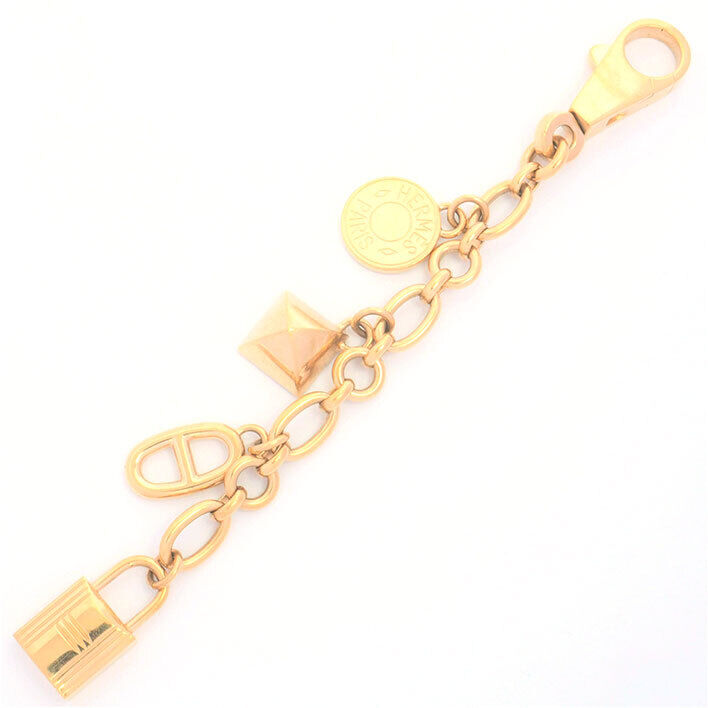 Hermes Amulette Olga Cadena Selle Serie Chaine d'ancre Bag Charm Gold Plated GP