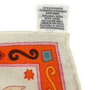 Load image into Gallery viewer, HERMES Paris Carre 140 Cashmere Silk Stole Shawl Peuple Du Vent Orange Multi
