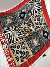 Load image into Gallery viewer, Fendi Zucca Logo Pattern Scarf Stole 100% Silk White Black Red Italy Made 89cm
