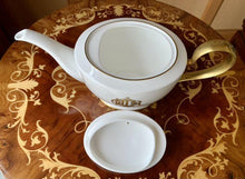 Load image into Gallery viewer, Christian Dior Vintage Logo White Pair Cup &amp; Saucer Teapot Sugar Pot Set Pottery
