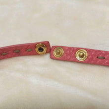 Load image into Gallery viewer, Fendi Authentic Selleria Pink Leather Bangle Bracelet Double Wrap Gold Tone
