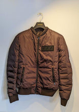 Load image into Gallery viewer, Fendi Zucca Logo Down Jacket Reversible Brown Zip Up Ladies Size 52 Vintage
