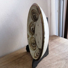 Load image into Gallery viewer, Edo Period Horse Eye Plate Seto Stone Mino Ware Platter Folk Art Pottery D34.5cm
