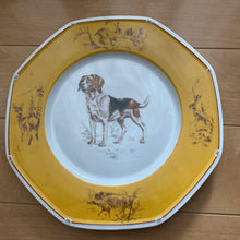 Load image into Gallery viewer, Hermes Paris Octagonal Picture Plate Beagle Porcelain Yellow 25.5cm Tableware
