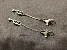 Load image into Gallery viewer, Christian Dior Heart Cadena Logo Key Dangle Pierce Earrings Silver Accessory
