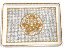 Load image into Gallery viewer, HERMES Paris Mosaique au 24 Gold Sushi Plate Trinket Tray Tableware Pottery
