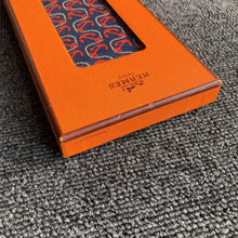 Load image into Gallery viewer, Hermes Paris Auth. 100% Silk Tie Necktie Anchor Rope Print Navy Accessory w/Box
