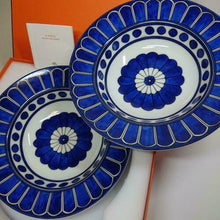 Load image into Gallery viewer, HERMES Bleus d&#39;Ailleurs Soup Pasta Plate 4 Pieces 24cm Dinnerware Tableware Blue
