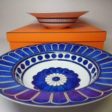 Load image into Gallery viewer, HERMES Bleus d&#39;Ailleurs Soup Pasta Plate 4 Pieces 24cm Dinnerware Tableware Blue
