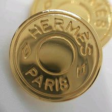 Load image into Gallery viewer, Hermes Paris Selle Serie Button Cuffs Cufflinks Gold Plate GP Men&#39;s Accessory
