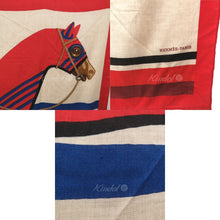 Load image into Gallery viewer, HERMES Paris Carre140 Stole Shawl Cheval a La Couverture Cashmere Silk Beige Red
