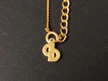 Load image into Gallery viewer, Christian Dior Heart Logo Rhinestone Chain Necklace Pendant Gold Plated 45cm
