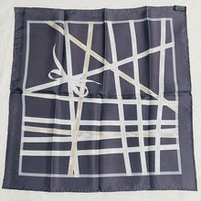 Load image into Gallery viewer, HERMES Paris Auth. Carre 45 Handkerchief Mini Scarf Silk 100% Bolduc Ribbon Gray
