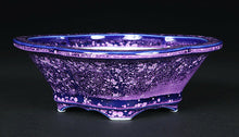Load image into Gallery viewer, Japanese Shimizu Ware Bonsai Pot By Heian Senzan Purple Crystal W15.5 x H5.5cm
