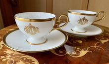 Load image into Gallery viewer, Christian Dior Vintage Logo White Pair Cup &amp; Saucer Teapot Sugar Pot Set Pottery
