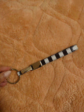 Load image into Gallery viewer, Henri Bendel New York Charm Stripes Key Ring Key Holder Metal Strap Accessory
