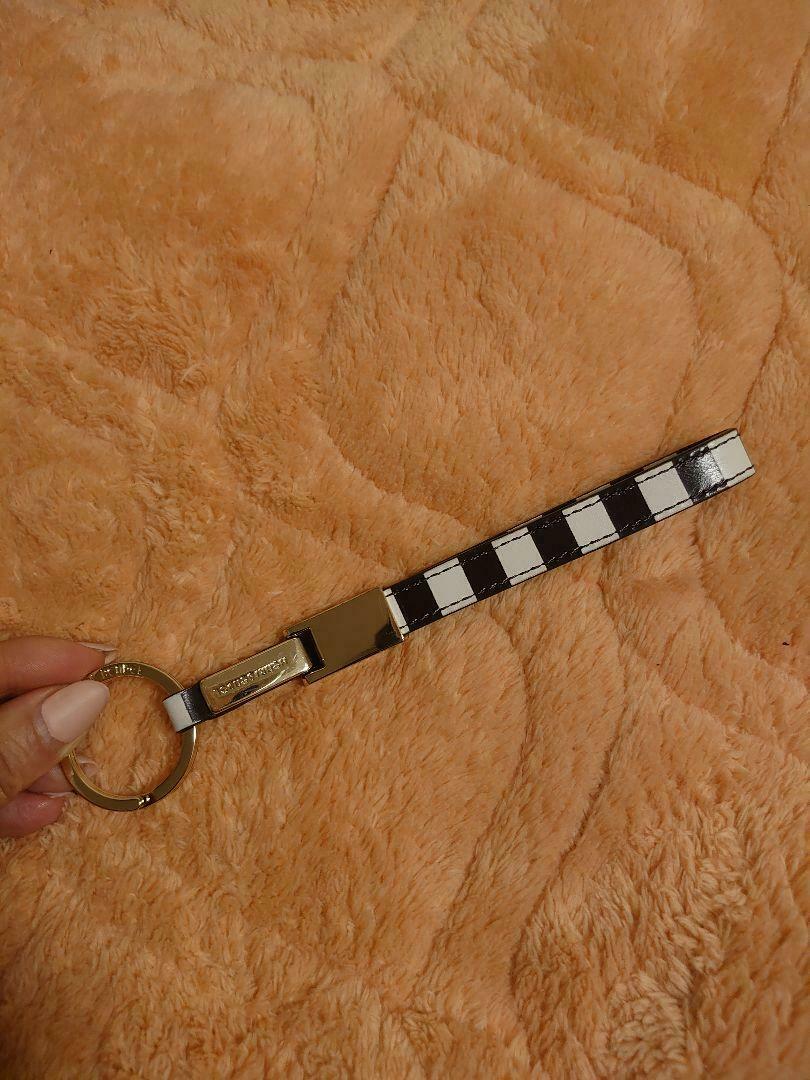 Henri Bendel New York Charm Stripes Key Ring Key Holder Metal Strap Accessory