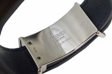 Load image into Gallery viewer, FENDI Bangle Bracelet Studs Leather WRISTBAND Black Silver Ladies Italy w/Box
