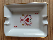 Load image into Gallery viewer, HERMES Heart A playing cards Miniash Tray Ashtray Pottery White Red 8 x 6 cm
