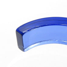 Load image into Gallery viewer, Christian Dior Vintage Logo Rhinestone Clear Blue Plastic Charm Bangle Bracelet
