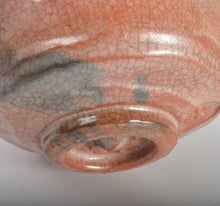Load image into Gallery viewer, Japanese Raku Ware by Kichizaemon Raku Red Glaze Tea Bowl Antique Pottery w/Box
