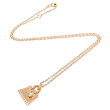 Load image into Gallery viewer, Hermes Paris Auth. Amulette 750PG Birkin Diamond Necklace Pendant Pink Gold
