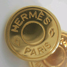 Load image into Gallery viewer, Hermes Paris Selle Serie Button Cuffs Cufflinks Gold Plate GP Men&#39;s Accessory
