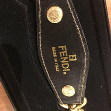Load image into Gallery viewer, Fendi Vintage FF Zucca Logo Black Leather Bag Charm Key Holder Key Chain w/Box
