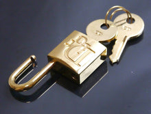 Load image into Gallery viewer, Christian Dior Logo Cadena Padlock &amp; Keys Gold GP Bag Charm Vintage Accessory
