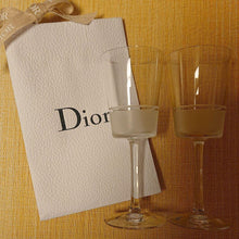 Load image into Gallery viewer, Christian Dior Premium Wine Glass Set of 2 Crystal Tall Glassware Drinkware Box
