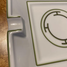 Load image into Gallery viewer, Hermes Paris Auth. Ashtray Cigar Tray Porcelain Rhythm Rythme Green White 16cm
