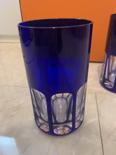 Load image into Gallery viewer, Hermes Paris Authentic Pair Glasses Crystal Blue Rock Glassware Tableware w/Box

