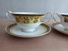 Load image into Gallery viewer, Wedgewood India Double Handle Soup Cup &amp; Saucer Set of 2 Bone China Tableware
