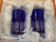 Load image into Gallery viewer, Hermes Paris Authentic Pair Glasses Crystal Blue Rock Glassware Tableware w/Box
