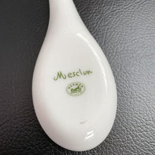 Load image into Gallery viewer, Hermes Paris Mesclun Lotus Spoons Set of 2 Porcelain Dessert Spoon White Green
