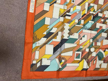 Load image into Gallery viewer, HERMES Paris Carre 90 ON A SUMMER DAY 100% Silk Scarf Stole Orange Border w/Box
